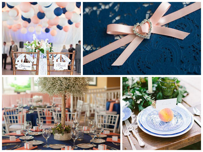 Сине-персиковая свадьба