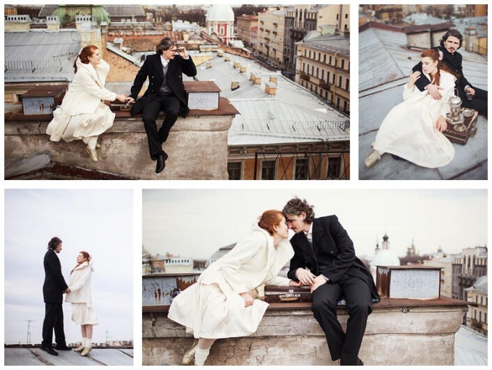 Свадебная фотосессия на крышах Петербурга