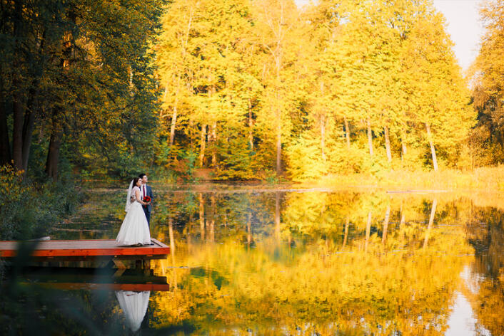 цвет свадьбы осенью