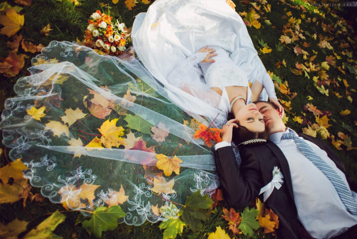 свадьба осенью фотосессия идеи